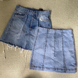 BUNDLE of two jean skirts! H&M and forever 21